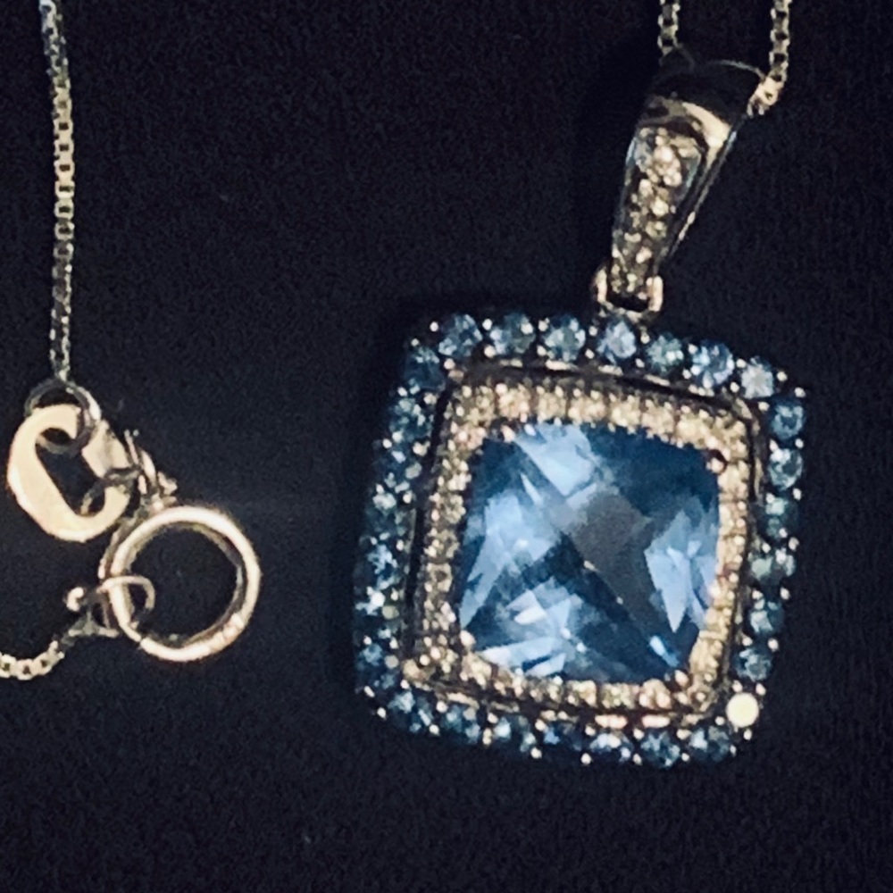 Le Vian diamond, blue topaz, sapphire neck - Picture 6 of 9